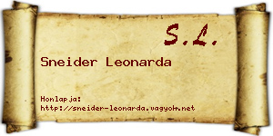 Sneider Leonarda névjegykártya